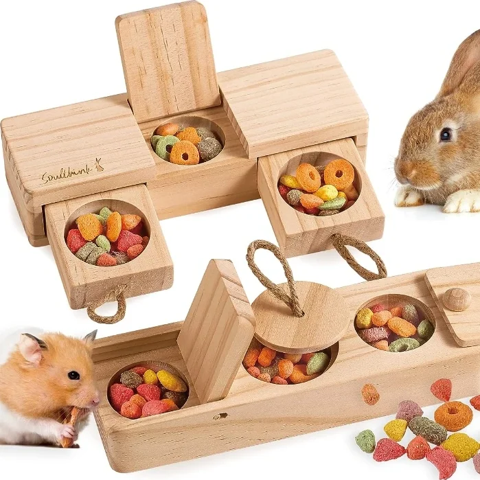 Деревянные поделки интерактивные обогащенные игрушки для кормания древесины хомяка кролика крысы шиншиллы или других мелких животных