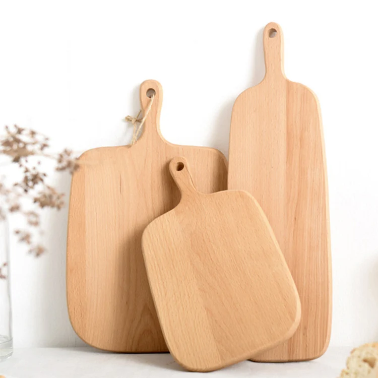 Hot Bread Charcuterie Wooden Chopping Blocks Beech Cheese Cutting Board With Handle
