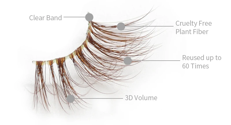 Qingdao Factory Vendor 3D Faux Mink Eyelashes Vegan Half Band Nature Invisible USA Market 5 Pairs Lashes Set Book