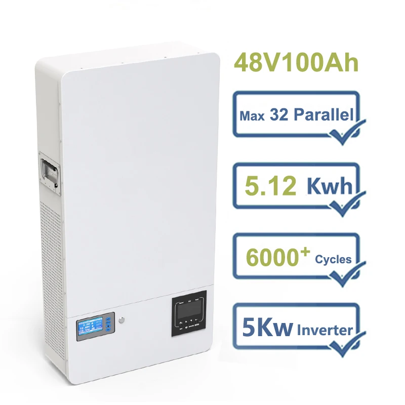 2 IN 1 PC Monitor 6000 Deep Cycles Built-in 5Kw Inverter 48V 100Ah Energy Storage Battery 5.12Kw Powerwall Battery 48V Powerwall