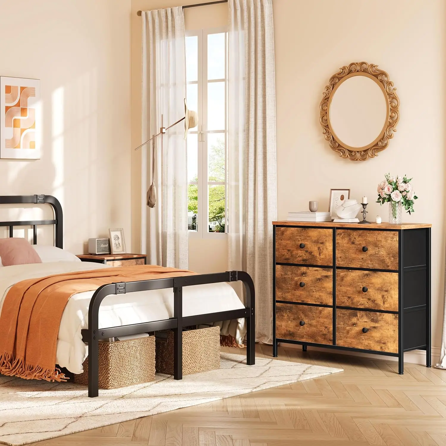 Modern Dresser Bedroom Furniture 6 Drawer Kids Dressers Chests Drawers Fabric Dresser Closet
