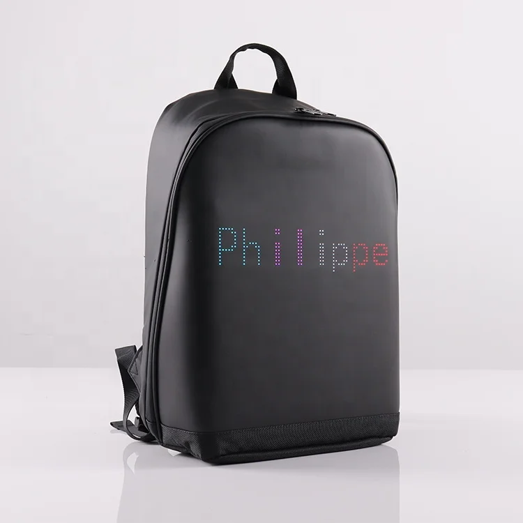 ISO BSCI LVMH factory clear travel smell proof backpack waterproof shoulder strap smart led backpack with led screen backpack