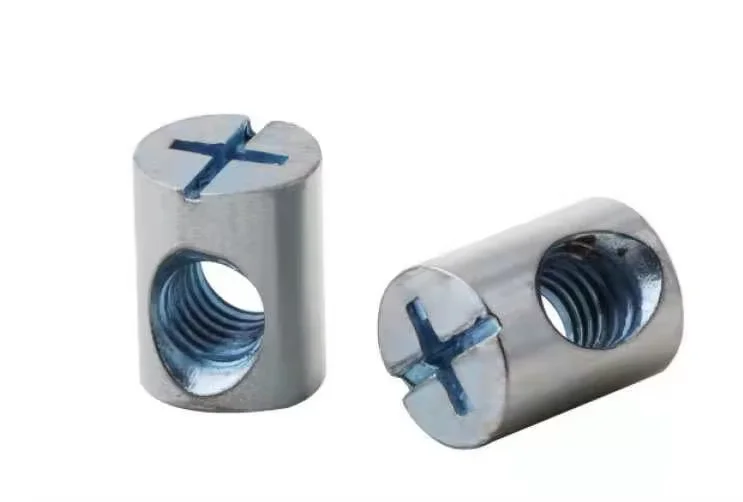 Barrel Bolts Cross Dowel Slotted Horizontal hole nut hammer embedded nut