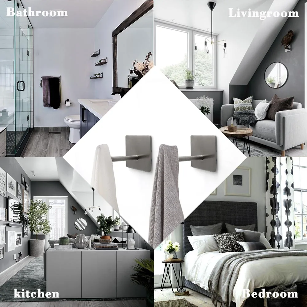  Настенное полотенце Bathtoom nordic command 3 м Маленькие крючки из нержавеющей