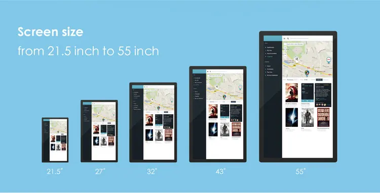 Factory price custom 32 inch lcd ad advisement advertisement machine player digital signage display hanging