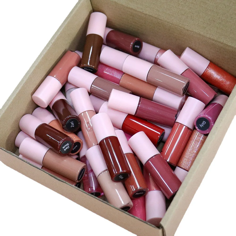 High Quality Glitter Lip Gloss Matte Finish Lip Gloss Mini Velvet Matte Finish Lip Glaze Kit Boxes Custom Logo