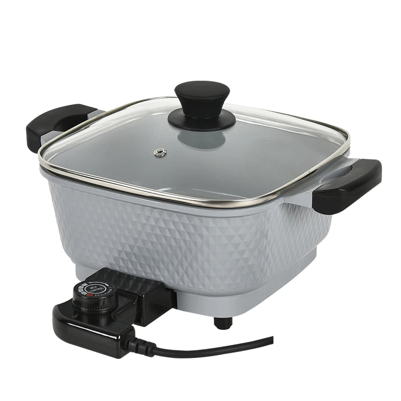 4 in 1 Boil Frying Stew Steam Die Cast smokeless Non-stick Coating Electric Mini Pot Hotpot