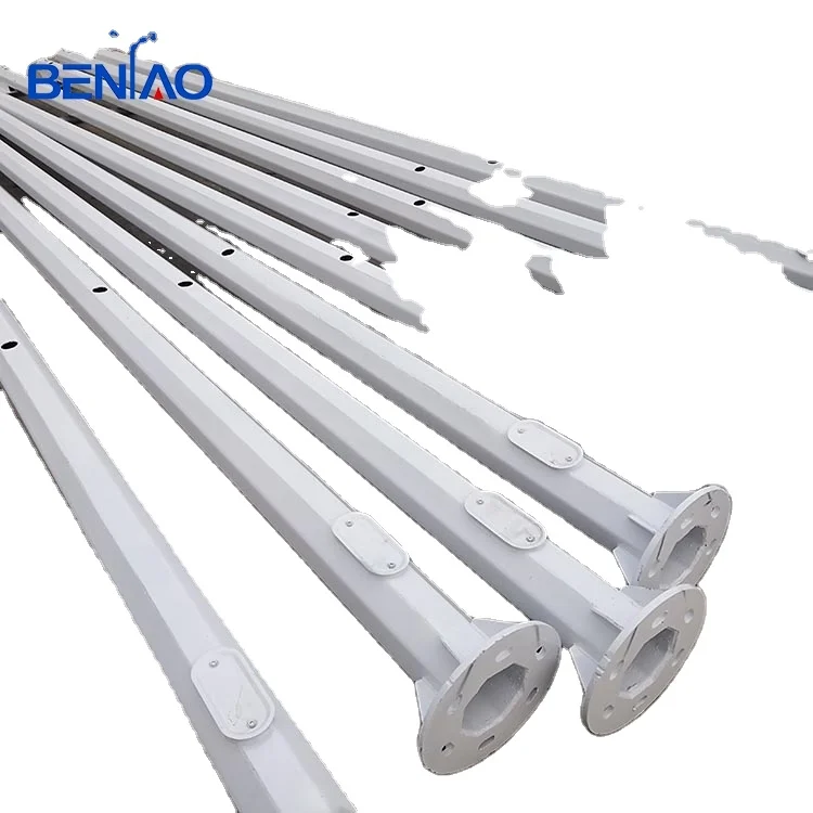 Single or double arms steel pole round street light pole for sale