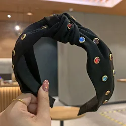 Manufacturers direct Korean version of the new tied hair accessories fashion ladies hair pressure bangs headband wide edge color