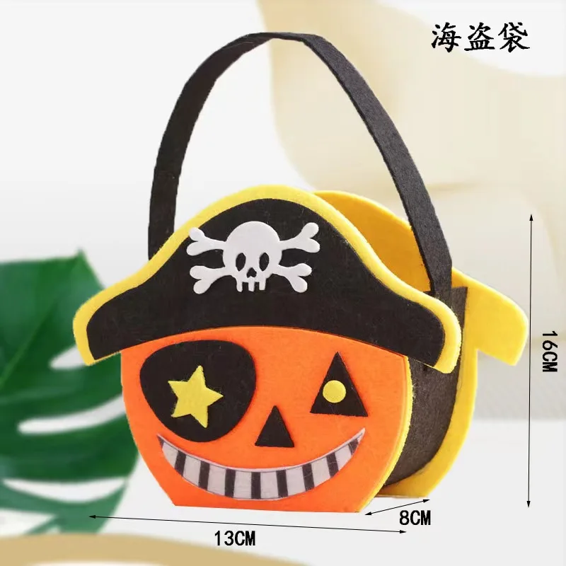 Halloween Atmosphere Decoration Witch Trick Treat Handbag Felt Candy Pouch Party Festival Children Gift Bag
