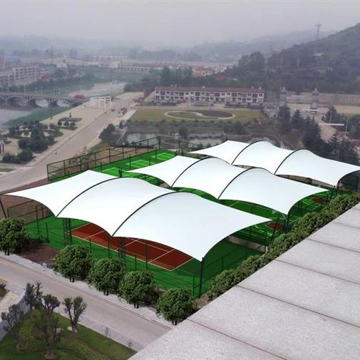 Tensile Membrane Structure Tennis Court Waterproof UV Resistant Fabric Canopy Roof