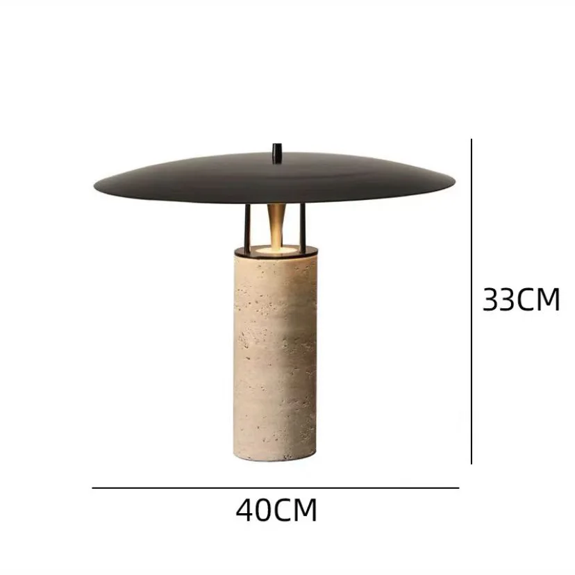 Nordic Post-modern Travertine Table Lamp INS Style Light Luxury Living Room Bedroom Bedside Art Table Lamp