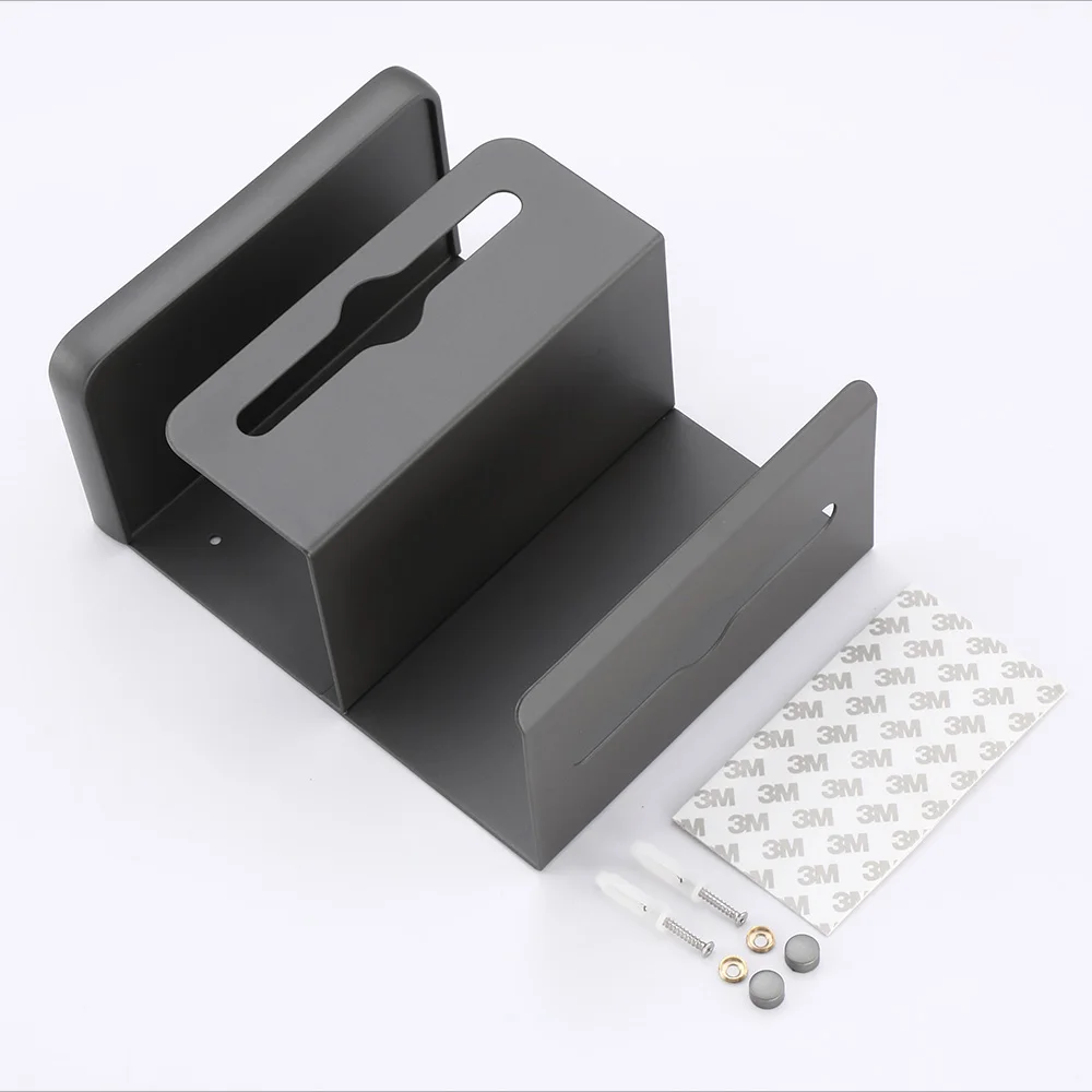 Space Aluminum Self Adhesive toilet paper holder with shelf 3 tiers toilet paper holder toilet tissue holder