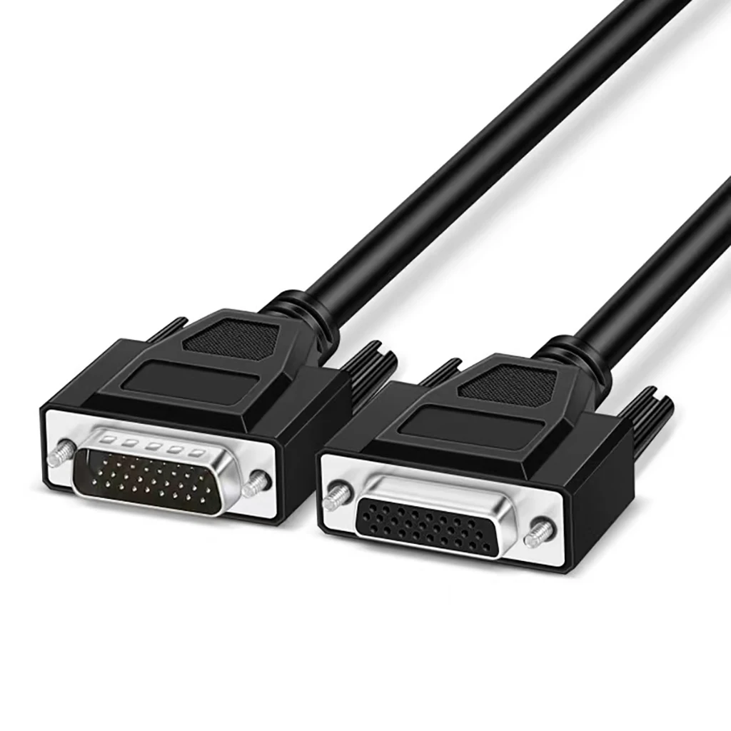 China Manufacturer black 9 15 25 Pin DB Male To Female Serial Cable