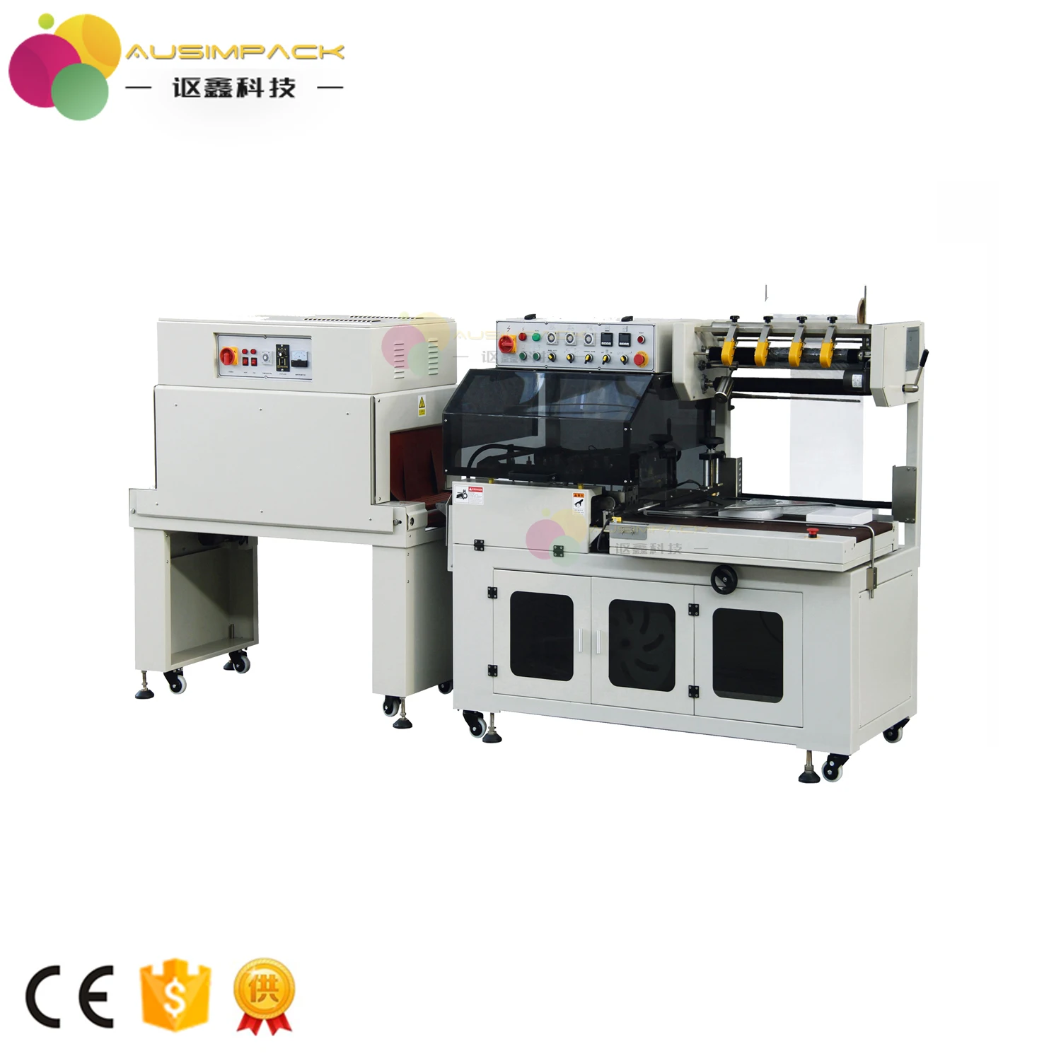 Все в одном, Автоматический L-образный упаковщик, термоусадочная упаковочная машина, автоматическая термоусадочная машина