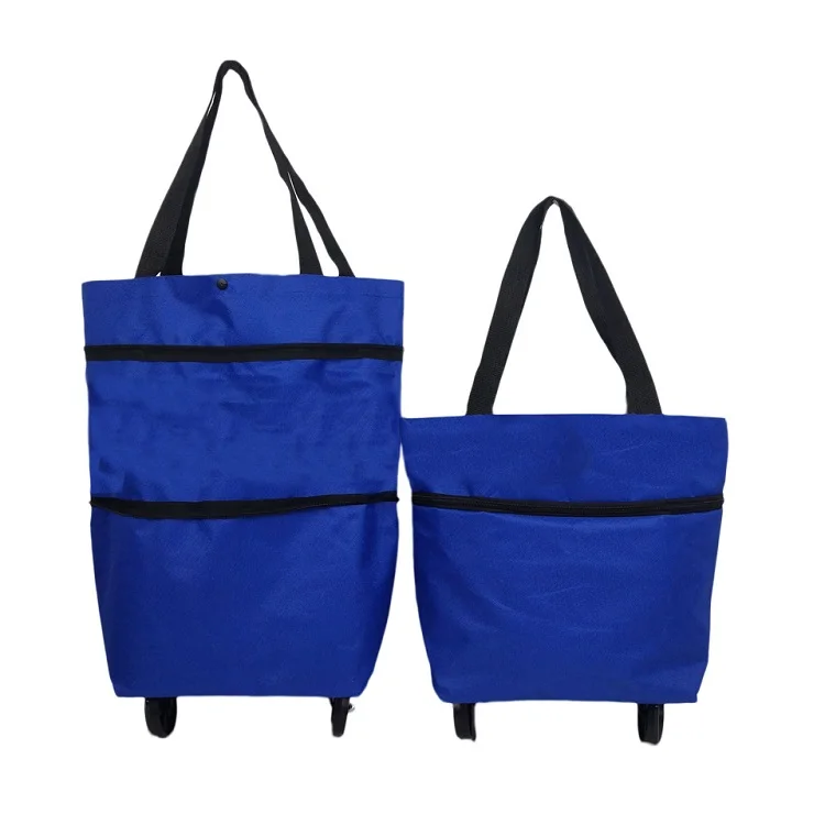 Folding Shopping Bag Collapsible Trolley Bags with Wheels Foldable Shopping Cart Reusable Shopping Bags Grocery