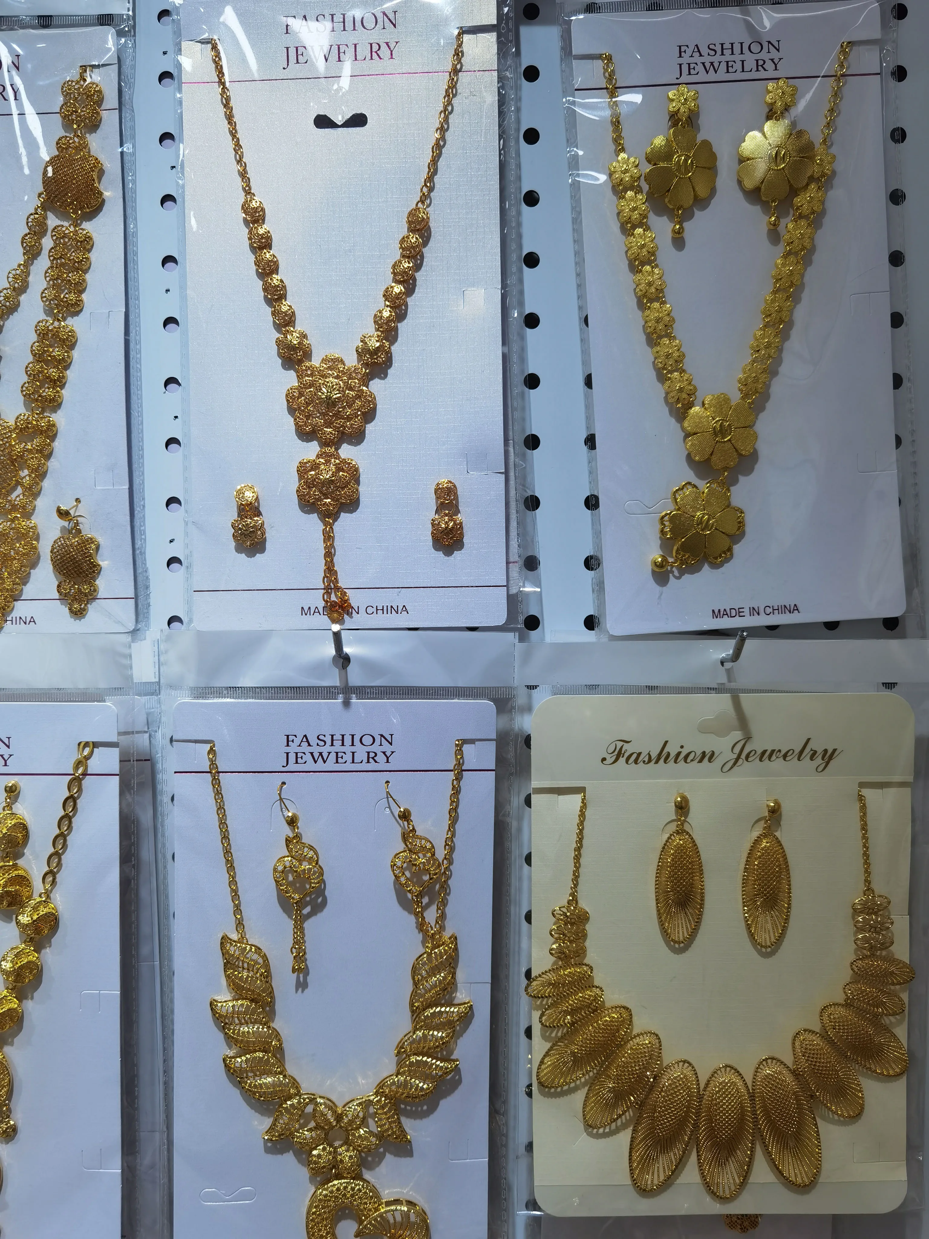 yellow gold saudi arabic jewelry set indian golden necklace earring set tarnish free discount yiwu jewelry