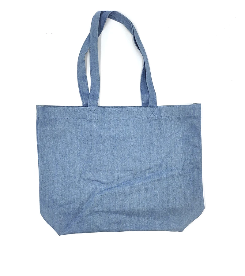 High Quality Wholesale Stylish Blank Heavy Duty Denim Tote Bag Soft Portable Cotton Fabric Shoulder Bag