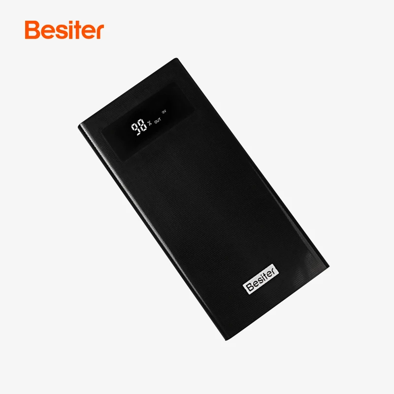 20000 мАч емкость мобильное зарядное устройство Черный power bank с двумя портами USB для быстрой зарядки ЖК-дисплеем батарея портативные зарядные устройства