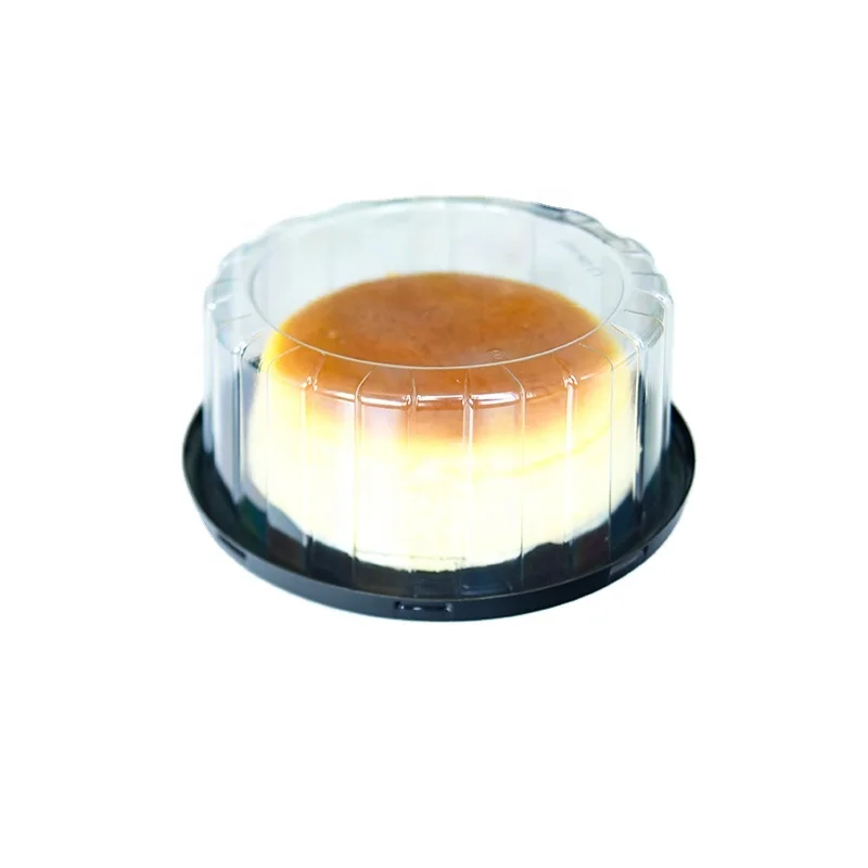 Cheap Price High Transparency Plastic Cake Tray Container With Round Lid