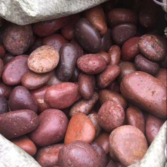 River Rock Stone for Landscaping Pebble Stone Natural Red CE Modern Big Ton Bags or Inside PVC Bag. 20KG/PVC, 1 Ton/ Big Ton Bag