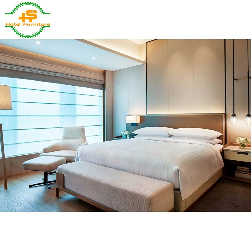 HS-N213 Factory wholesaler 5 star solid wood custom made style design hotel bedroom furniture set