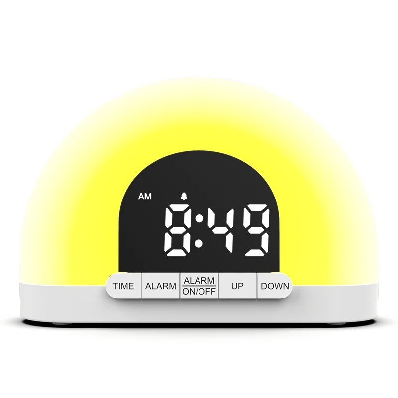 2024 Hot Sales Digital Table Led Alarm Clock Sleep Light Intelligent wake-up light clock