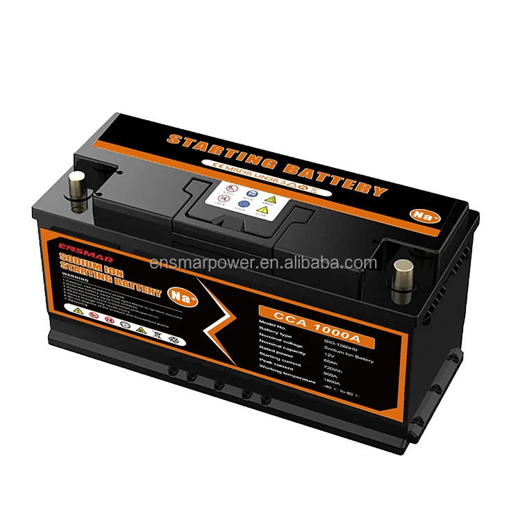 ensmar Sodium ion car battery maintenance free auto accumulator 12V starter 11 plet 520cca new wholesale
