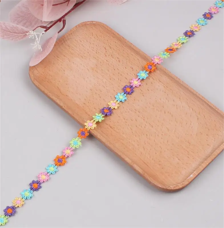Wholesale Embroidered 3d Border Lace Trim Sun Flower Chemical Lace Trim For Dress Lingerie Decoration