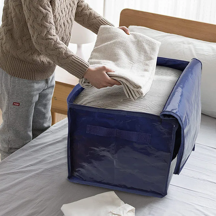 Waterproof Laminated Pp Woven Storage Bag With Zipper Reusable Storage heavy duty moving bags