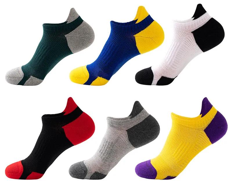 New design cotton half cushioned ankle socks men breathable net running ankle sport socks