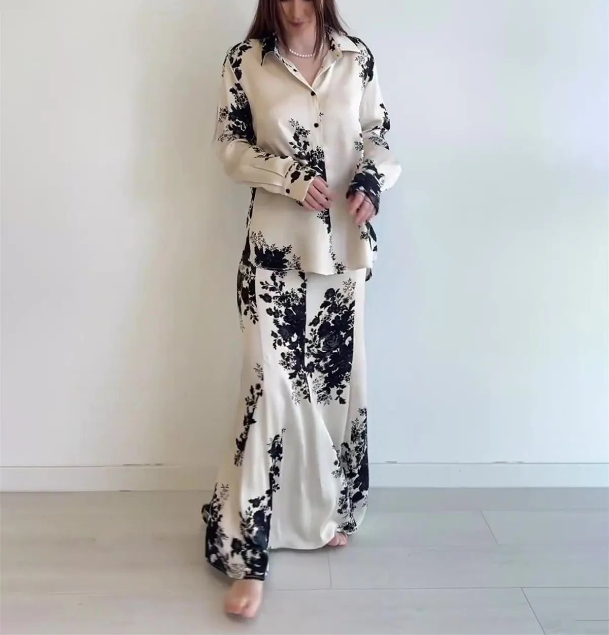 2024long sleeve multi color blazer floral print long skirt women casual 2 piece set