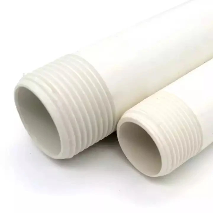 High Pressure Small Diameter 20mm 25mm 32mm BS Thread PVC Pipe Male Thread PVC/UPVC Plumping Plastic Tube Nipple Pipe