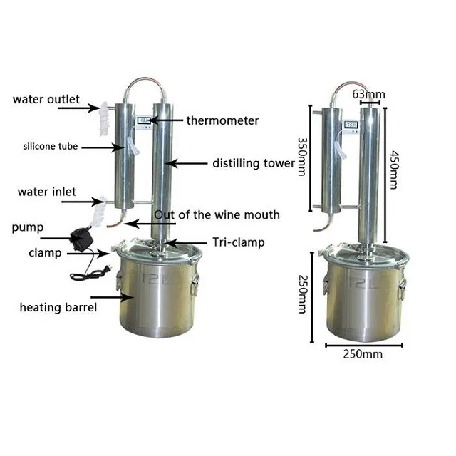 Краска, медная рефлюксная колонна, аппарат для дестилляции алкоголя, оборудование для дестилляции виски, фермы, дестиллятор для посадки