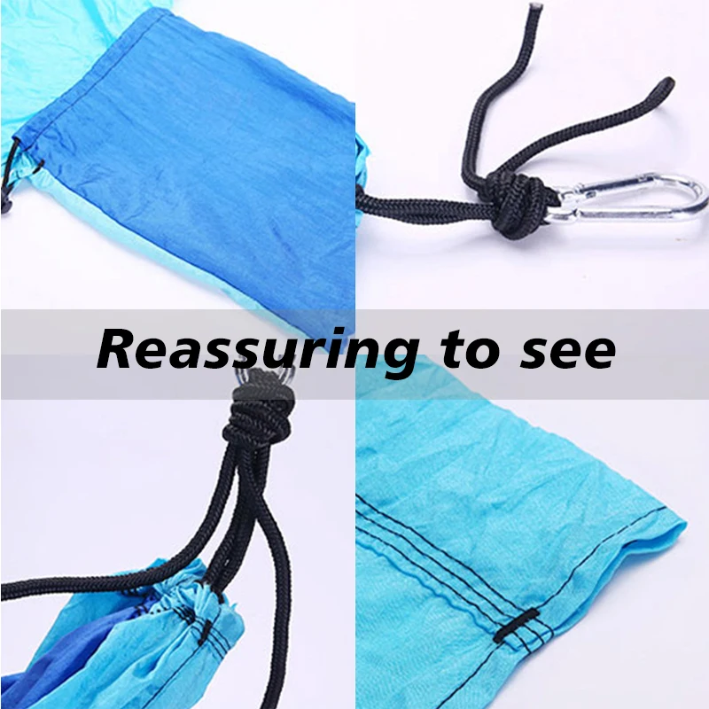 Portable Parachute Double Nylon Camping Hammock With Hammock Straps