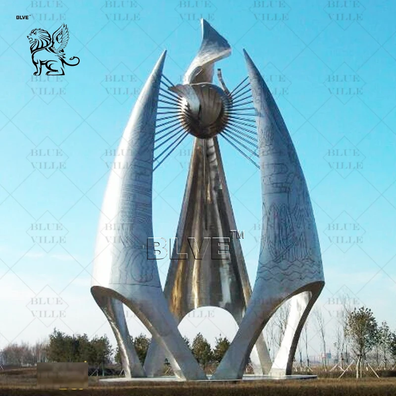 BLVE Large Size Outdoor Garden Decorative Sculpture Huge Metal Statue Stainless Steel City Project Sculpture