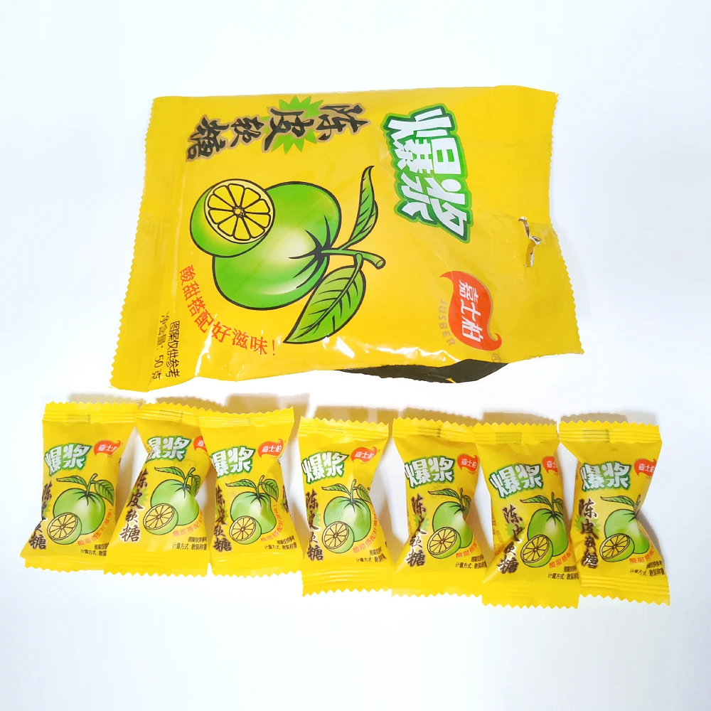 Sour Candy Sweets Gummy Exotic Candy Snacks Soft Jelly Candy 50g Chinese Manufacturers Wholesale Orange Tangerine Peel Flavor
