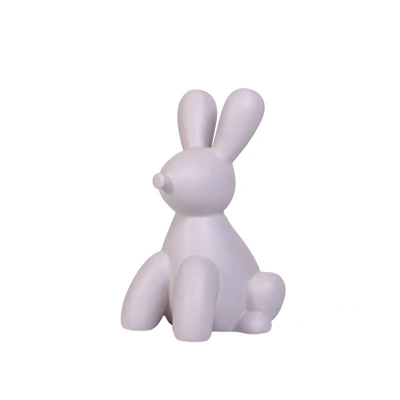Factory nordic style decoration creative craft gift table decoration colorful art abstract ceramic balloon rabbit figurine