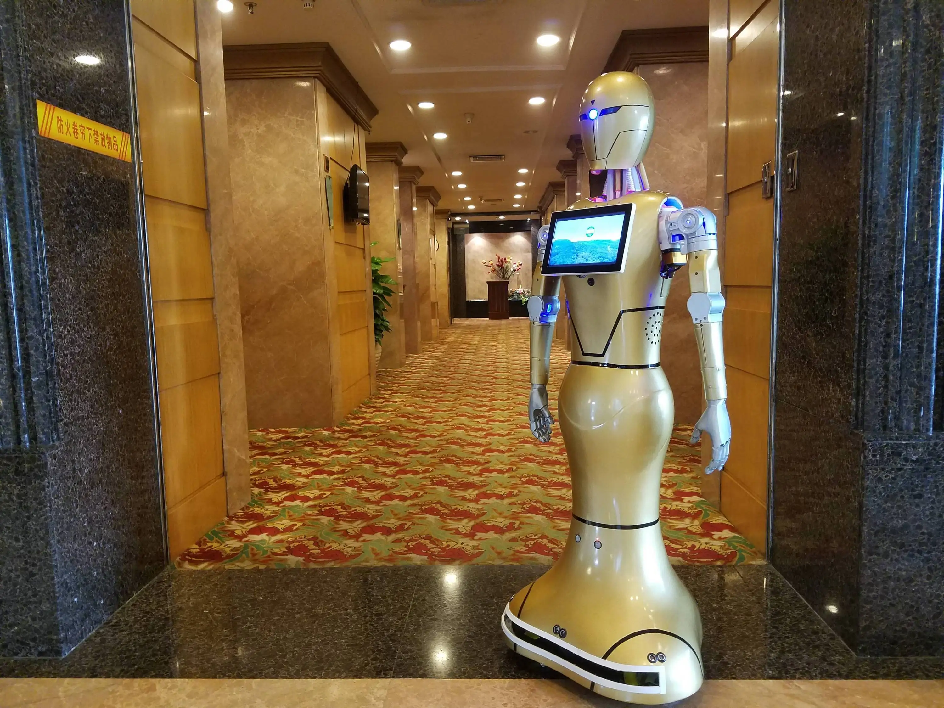 Dajin face identification shopping mall bank and  hotel welcome Service Robot