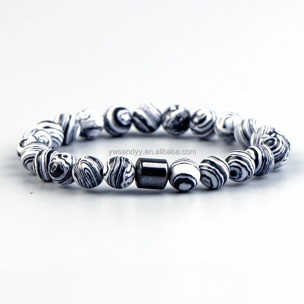 Hot Selling Black Tiger Eye Stone Men Beads Bracelet Beaded Magnetic Hematite Bracelets Bangle jewelry