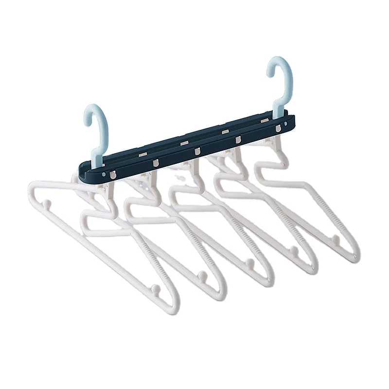 5 In 1 Non Slip Plastic Foldable Hangers Magic Clothes Hanger Space Saving Organizer Scarf Cloth Rack