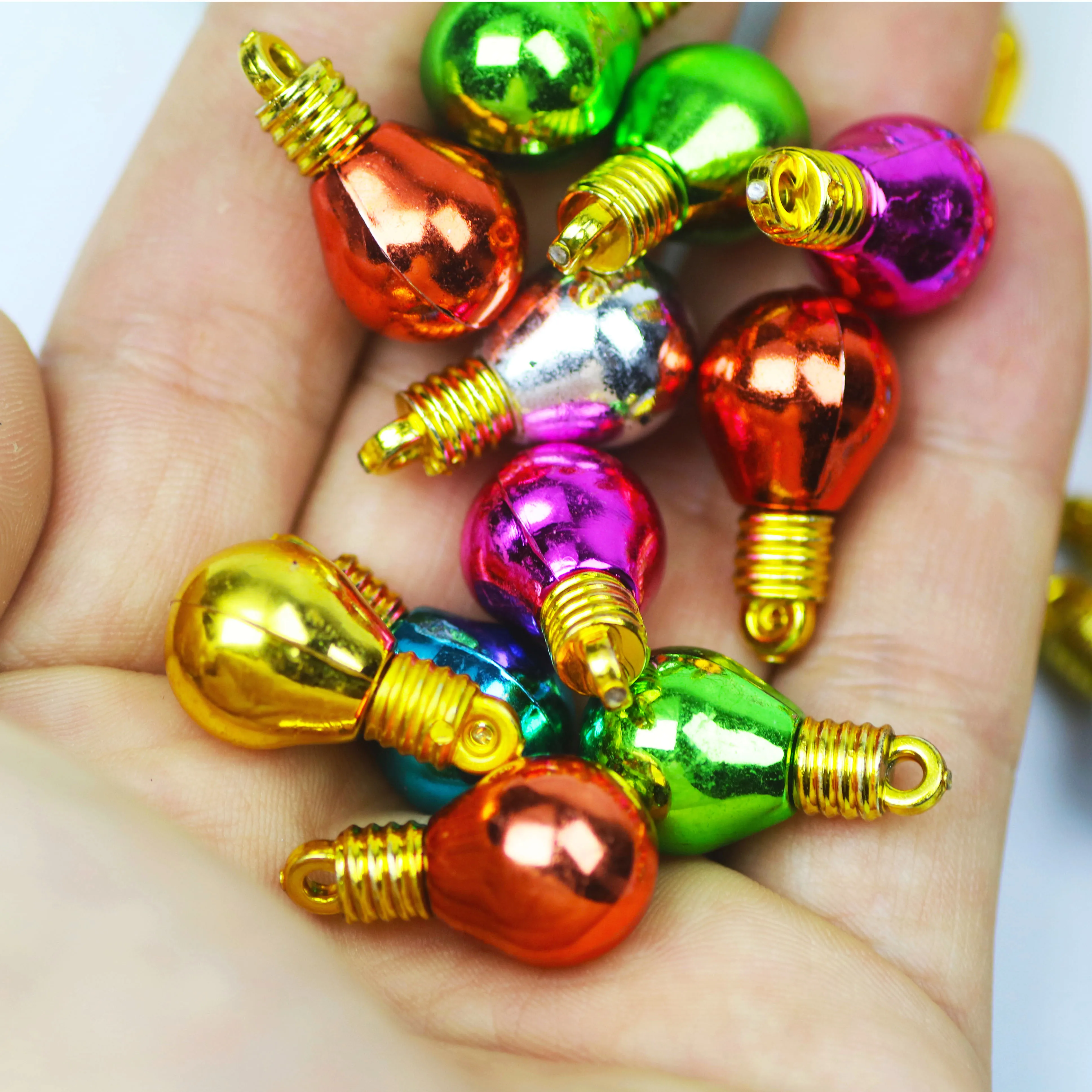 Colorful Christmas Lamp Bulb for Slime Filler Clay Crafts