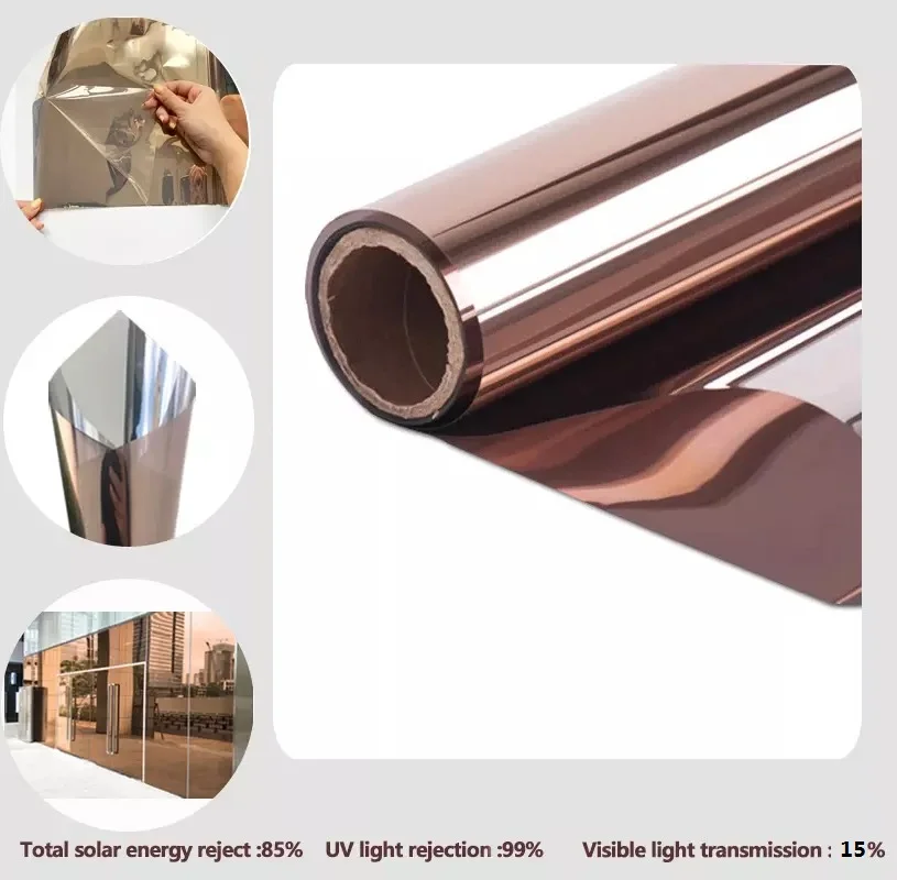 152cm*30m One way vision architectural mirror laminate polarized building solar window tint film