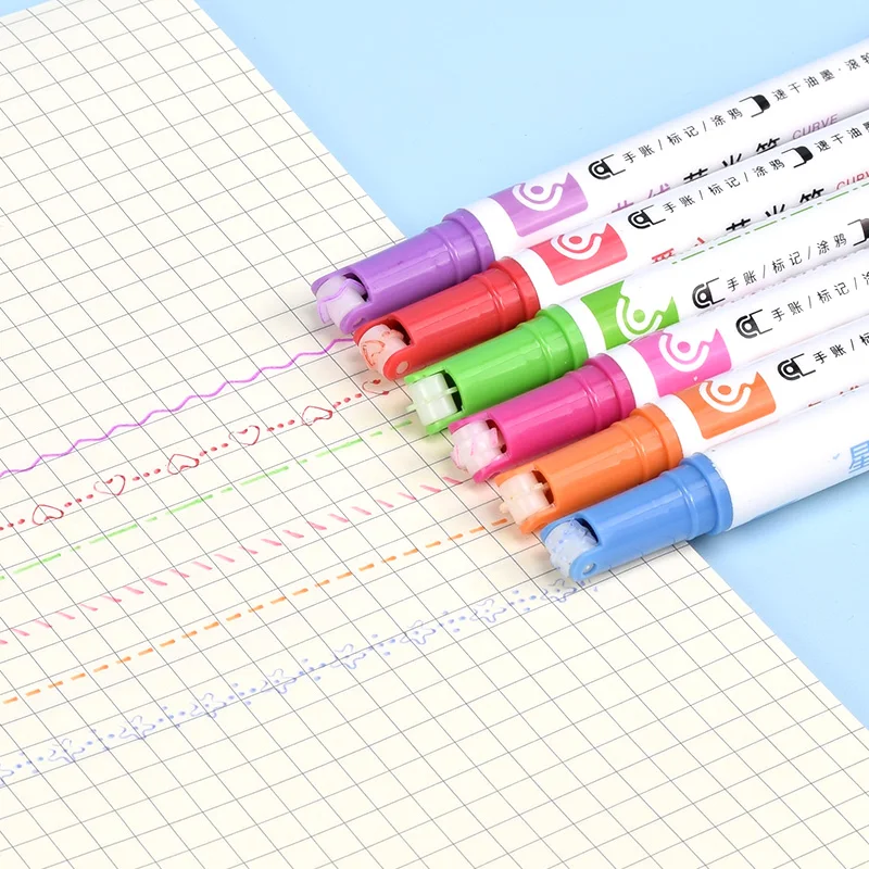 2022 Hand Account Marker Pen Set Creative Magic New Lace Roller Kawaii Stationery Color Highlighter pen