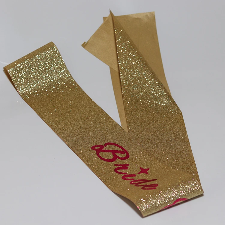 Розово-розовый/золотистый Блестящий Пояс для девичника/пояс для невесты для украшения вечеринки