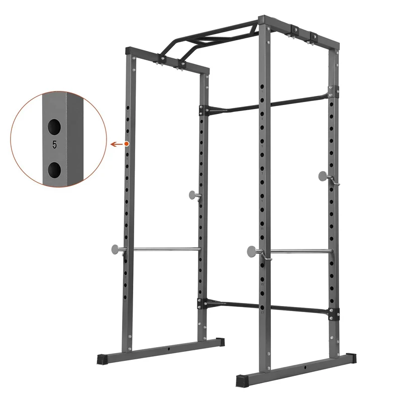 
FlagWorld Heavy Duty Multi-Function Power Squat Cage Rack Home Gym Exercise Bench Press Weightlifting Workout Station 