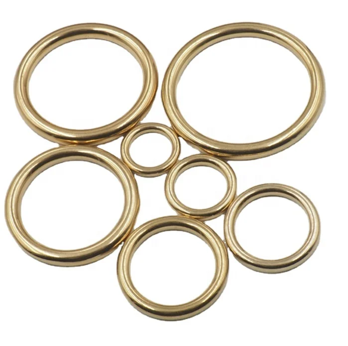 Solid brass round rings for purse metal gold color round circle ring for leather
