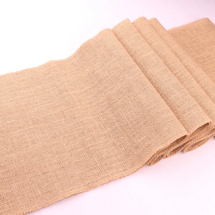 Natural Country Vintage Burlap Rustic Table Runner for Wedding Banquet Decoration