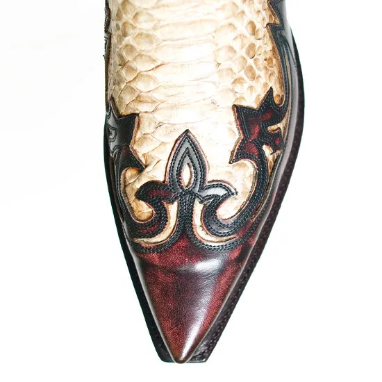 PDEP 2021 genuine leather mens cowboy western boots high quality embroidery for
