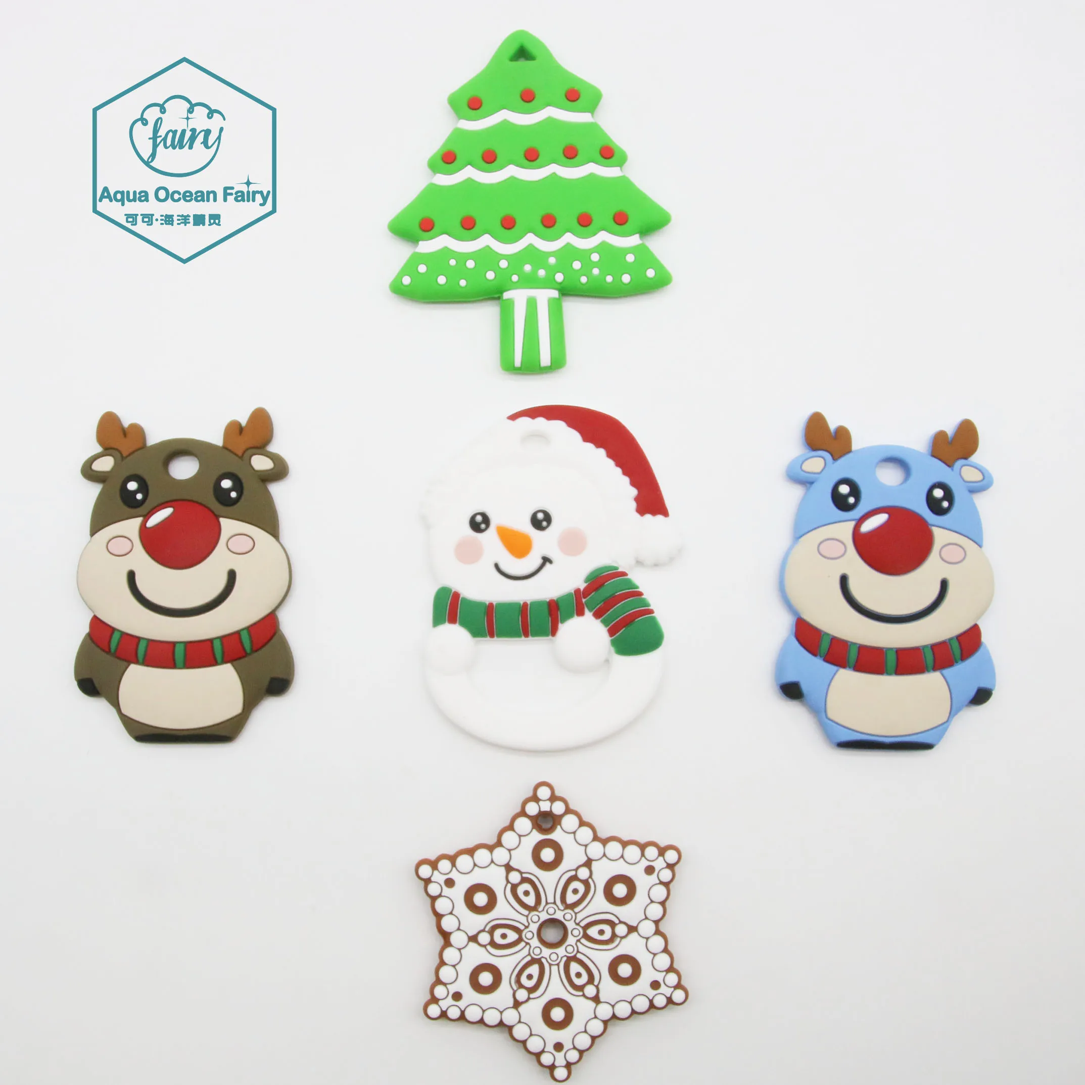 New Design Personalized Baby Christmas Soother Teether Silicone Chew Toys For